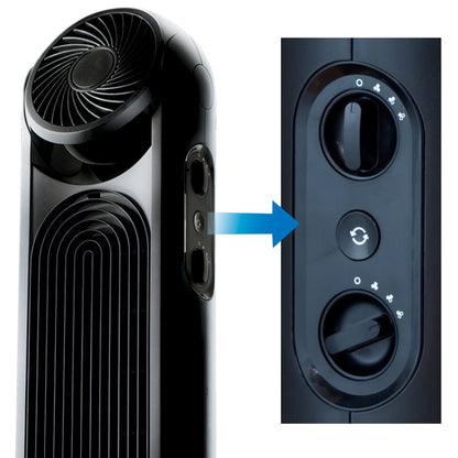 Honeywell TurboForce Tower Fan, 2-in-1 Fan with 6 speeds, quiet operation quality. Stylish Tower Fan for home, room, bedroom or home office - Black, HYF502