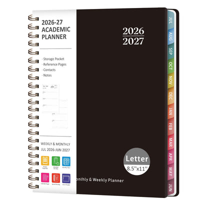 Planner 2026-2027, Weekly and Monthly Academic Planner, July 2026 - June 2027, Hardcover Calendar Agenda Book for School Year Planning, School Supplies for Teacher and Student, Letter Size(8.5'' x 11'')