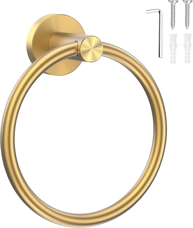SetSail Towel Holder Screw-in Gold Towel Ring