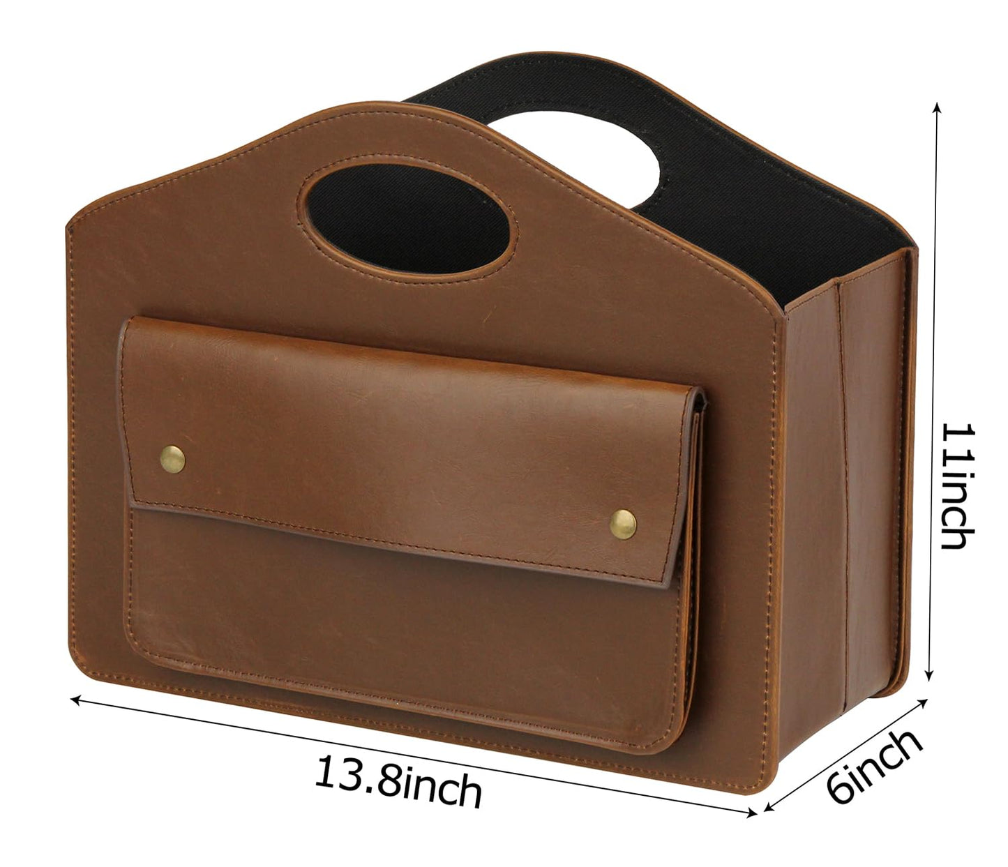 HofferRuffer Magazine Basket Holder, Foldable Magazine Rack, Document File Holder Organizer, File Folder, Newspaper Storage Bin Organizer for Home or Office (Brown)