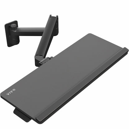 VIVO Sit-Stand 24 Inch Pneumatic Spring Keyboard and Mouse Tray Wall Mount, Counterbalance Height Adjustable Typing Platform, Ergonomic Tilt, Black, MOUNT-KB35C