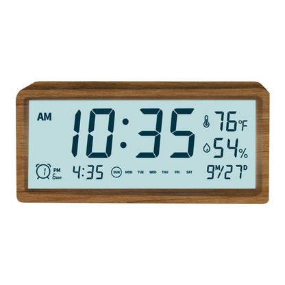 Smart Cute Digital Alarm Clock Snooze Wake Up Desk Clock Night Stand Clock Digital Bedside Tables Wood Alarm Clock for Heavy Sleepers Adults Large Display Alarm Clocks for Bedrooms Office Kids Toddler
