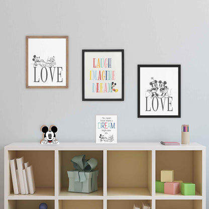 Disney Mickey Mouse Head Shelf Sitter Decor - Chunky Wood Block Cutout for Kids' Bedroom, Play Room or Office