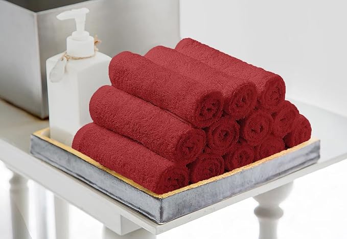 Avalon Towels Cotton Washcloths – Size 12x12 Inches, 100% Ring Spun Cotton