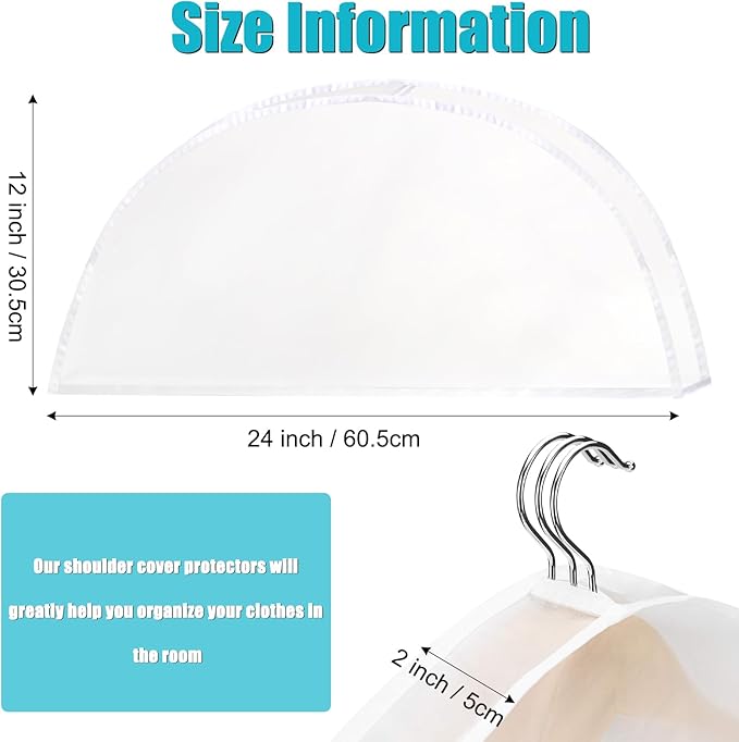 Foraineam 20 Pack Shoulder Covers Clothes Suit Protectors Breathable Garment