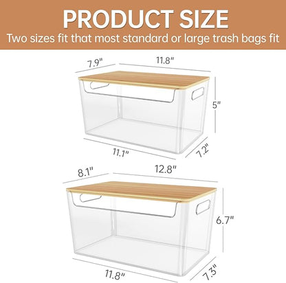 2 Pack Trash Bag Holder Under Sink Stackable, Plastic Garbage Dispenser