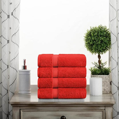SUPERIOR Egyptian Cotton Pile Hand Towel Set of 4, Ultra Soft Luxury Towels