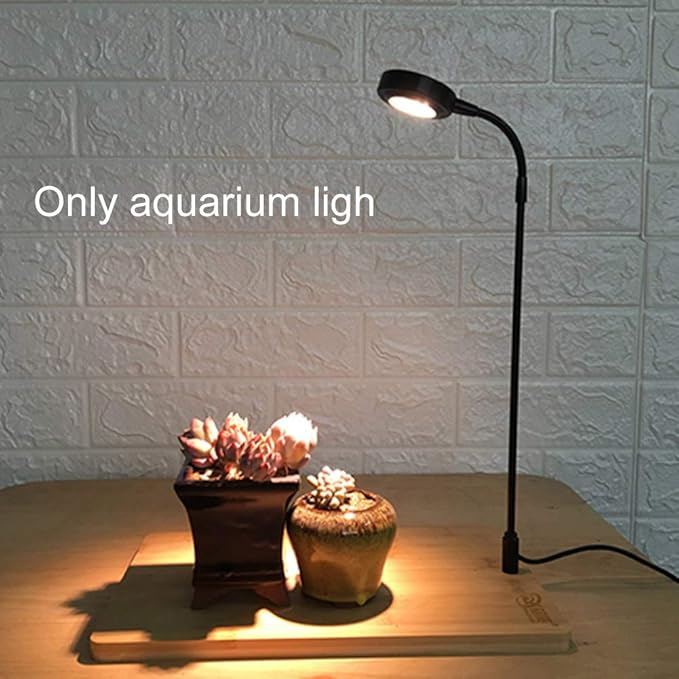 Full Spectrum LED Light with Bamboo Board Nano Fish Tank Light USB Powered 360 Degree Bettas Fish Tank Lights for Plant Growth(Size:M/22x23.5cm)