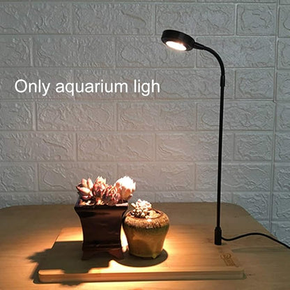 Full Spectrum LED Light with Bamboo Board Nano Fish Tank Light USB Powered 360 Degree Bettas Fish Tank Lights for Plant Growth(Size:M/22x23.5cm)