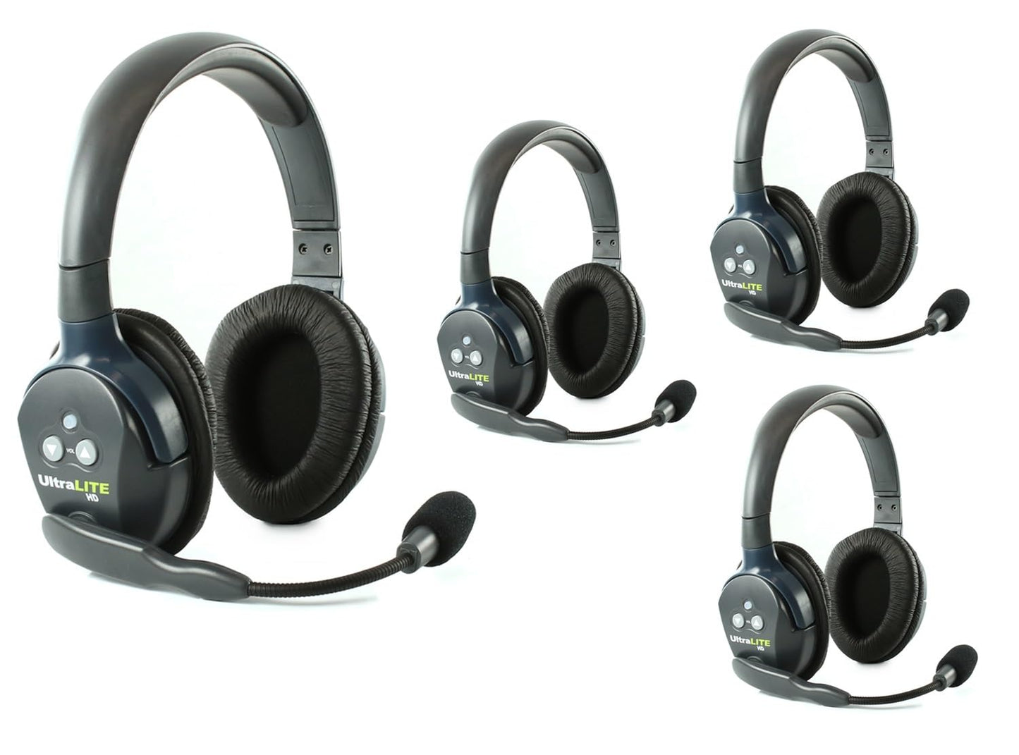 Eartec UL4S Ultralite Full Duplex Wireless Headset Communication for 4 Users - 4 Single Ear Headsets with SolidSignal Cleaning Wipes Bundle