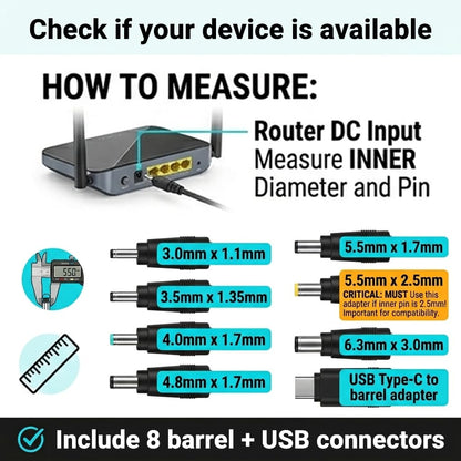 Yuuki Power Battery Backup for Router CCTV 18000mAh(56Wh) 12V⎓2A DC UPS 9V⎓2A, Mini UPS USB 5V/3.6A