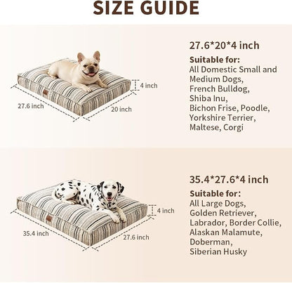 SOMAHE 4 Inch Orthopedic Dog Bed for Crate, 35 x 27 Inch, Orange Chenille | Washable Removable Cover, Waterproof Inner Liner, Non-Slip Bottom, Orthopedic Dog Crate Mattress for Medium & Large Dogs