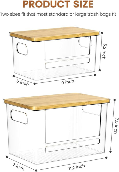 Trash Bag Dispenser 2 Pack, Stackable Trash Bag Holder