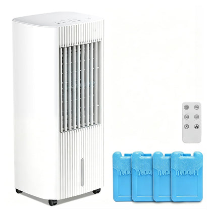 Electactic Portable Air Cooler,3 In 1 Swamp Cooler with Ice Packs,15H Timer,3 Speeds & Modes,Windowless AC for Apartments,Bedroom,Office,45dB Quiet,Pet-Friendly,White