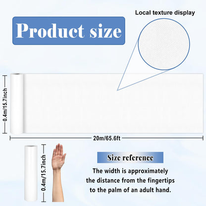 White Bulletin Board Roll Reusable Waterproof Erasable White Non-Woven Fabric Bulletin Board Roll Poster for Teacher Classroom Decors Wrap Crafts 15.7" x65.6ft