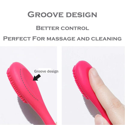 Facial Cleansing Brush, 2 in 1 Silicone Face Mask Brush & Face Scrubber, For Exfoliating, Massaging, Remove Blackheads, Makeup Skincare Removal, Applicator for Mud, Clay, Body Lotion, DIY Mask