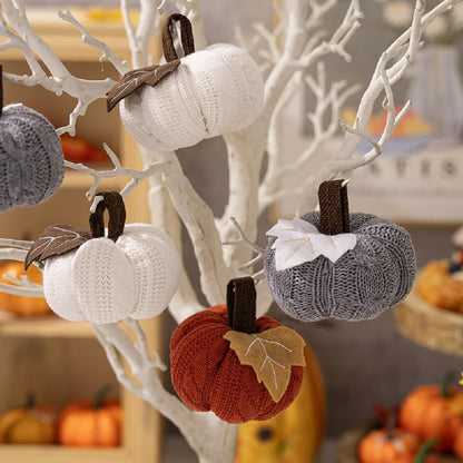 Set of 6 Small Crochet Pumpkins – Rustic Fall Decor for Cozy Autumn, Thanksgiving, and Halloween – Perfect for Farmhouse, Table, and Kitchen Decoration