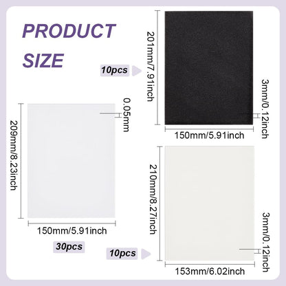 BENECREAT 50pcs Flower Pressing Kit, 10pcs Absorbent Paper, 10pcs Sponge, 30pcs Lining Blotter Paper for Dried Flower Crafts, Scrapbooking, Invitations