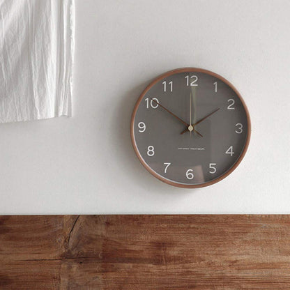 feb.7 Wall Clock, Modern Natural Wood Clock, Minimalist Design, Decorative(Grey, 12'')