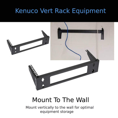 Kenuco 19 Inch Steel Vertical Rack and Wall Mountable Server Rack Mount (Black-4U)