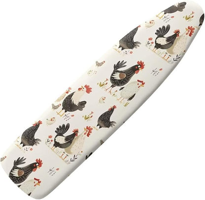 White Rooster Ironing Board Cover and Pad 15x54 Inch, Iron Board Cover