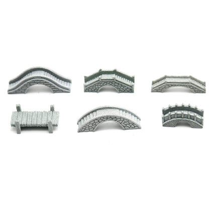 MDEOOSKY 6PCS Mini Stone Bridge Ornaments for Garden Outdoor Decor Porch Yard Potted Plants Micro Landscaping Tiny Home Kit Art Statues Ornament