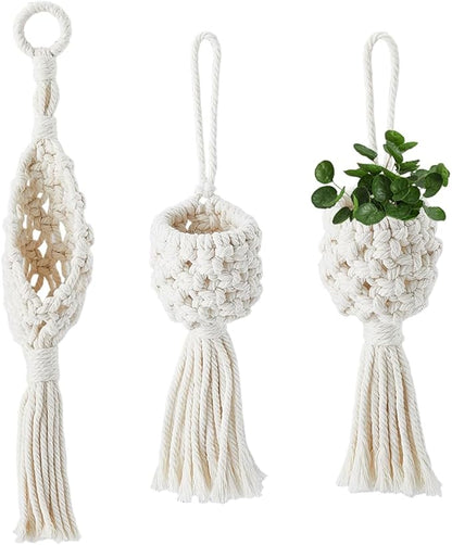 SUPERFINDINGS 3Pcs 3 Styles Macrame Wall Hanging Boho Decor Cotton Wall Hanging