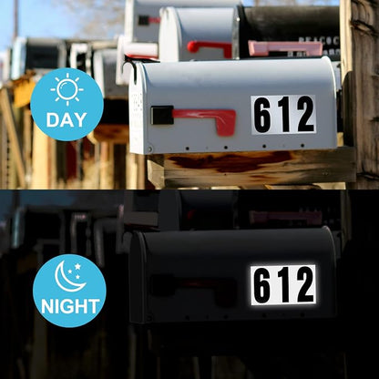 5 PACK 300 Numbers, Reflective Adhesive Mailbox Number Pack, 3", Waterproof Number Stickers for Signs, Door, Cars, Trucks, Home, Business, Address Number