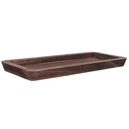 DEARMAMY Rustic Farmhouse Decorative Tray 15.74X6.88In Narrow Wooden Serving Platter for Kitchen Counter Centerpiece Candle Holder