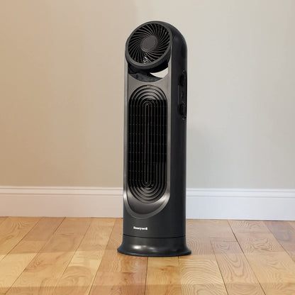 Honeywell TurboForce Tower Fan, 2-in-1 Fan with 6 speeds, quiet operation quality. Stylish Tower Fan for home, room, bedroom or home office - Black, HYF502