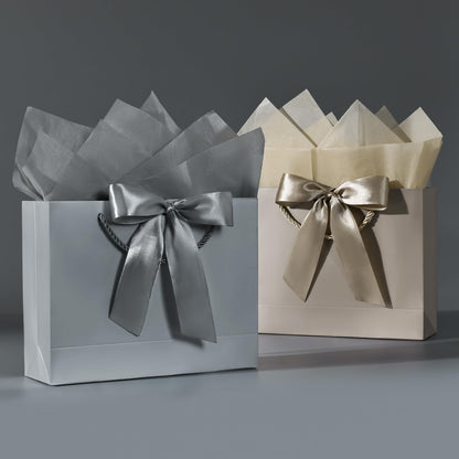 JMANNI Gift Bag, 1PCS Gift Bags Large with Ribbon and 1 Greeting Cards 2 Tissue Paper, Portable Paper Gift Bag with Handles, Birthday Gift Bags,Present Bags for Wedding Party Mothers Day