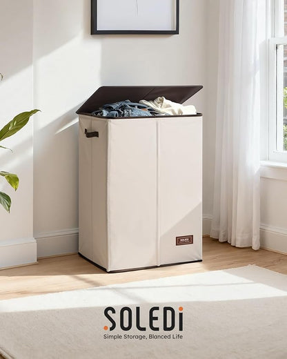 SOLEDI Laundry Hamper with Lid 130L Large & Tall Collapsible Laundry Basket