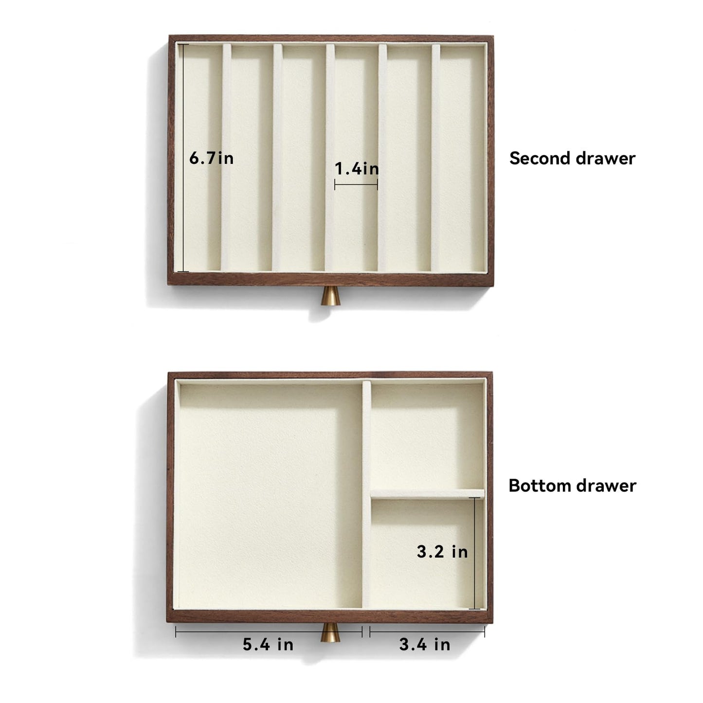 CHOSIN Black Walnut Wooden Jewelry Box for Women, 3-Layer Wood Jewelry Organizer with Glass Lid for Watches, Necklaces, Rings & Earrings Storage, Ideal Gift for Her, Fathers Day Gift