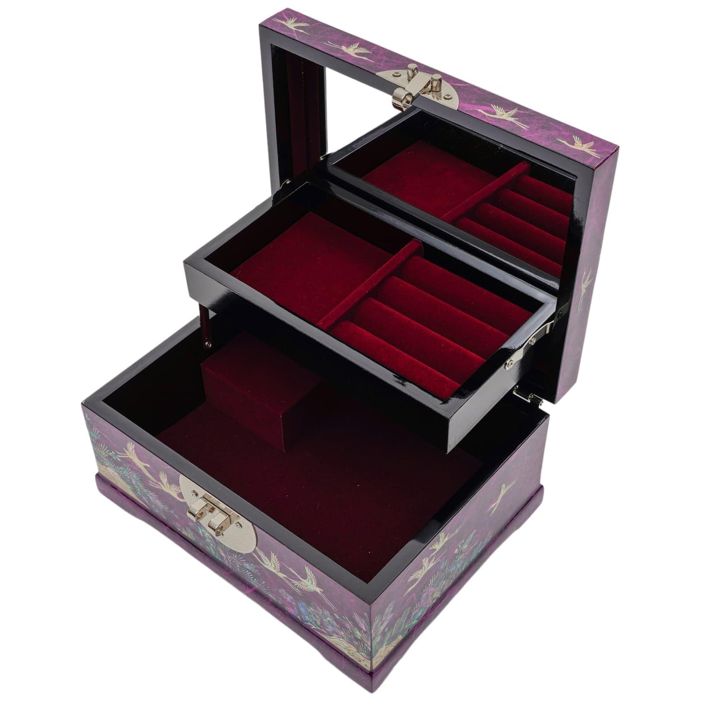 February Mountain Mother of Pearl Music Box for Women Traditional Korean Jewelry Box Unique Christmas Birthday Gifts for Women