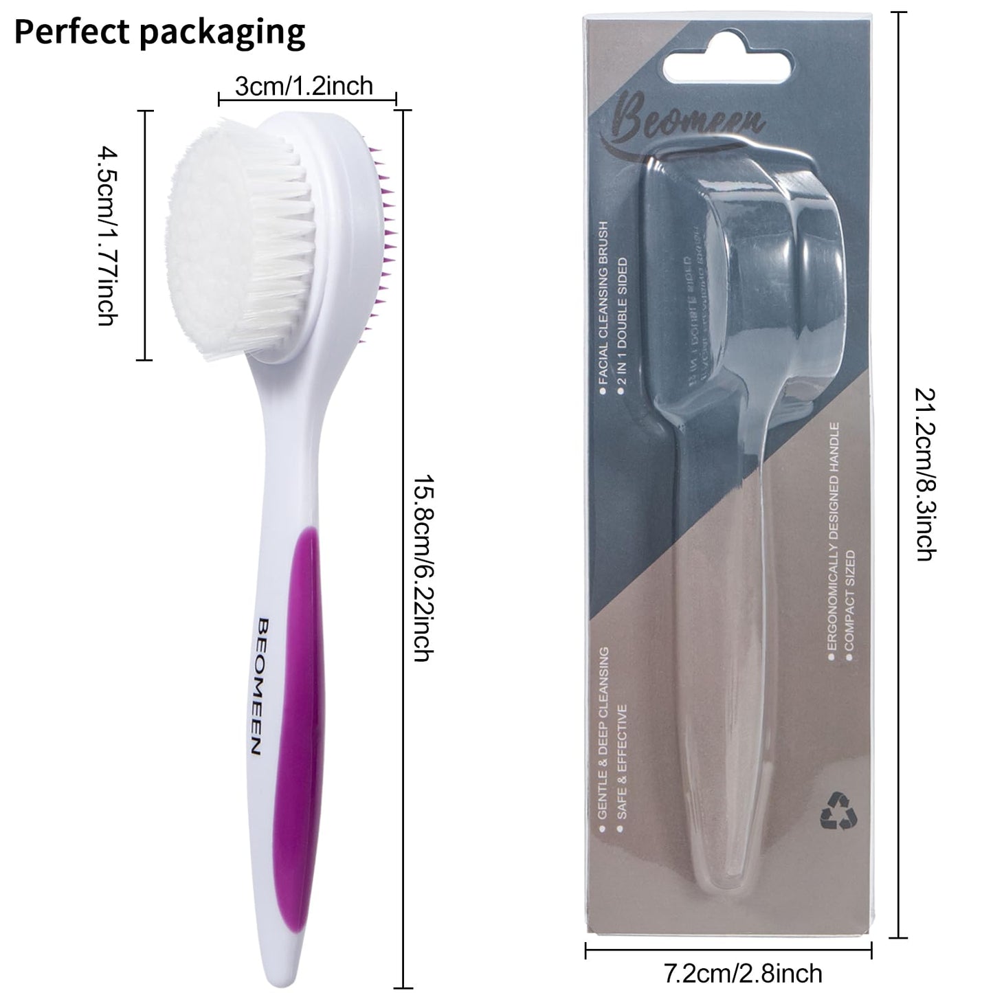 2 Pack Silicone Face Scrubber Exfoliating Brush, Manual Handheld Facial Cleansing Brush Blackhead Scrubber, Soft Bristles Waterproof for Face Skincare (Round-Pink)