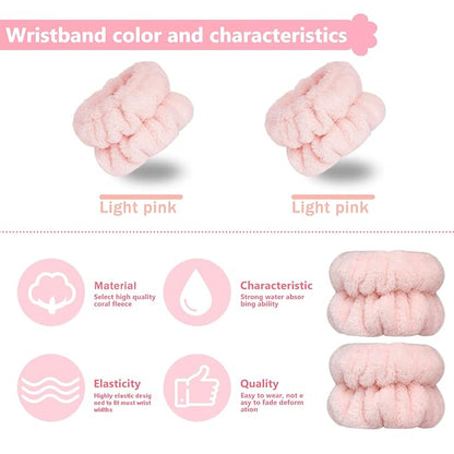 2pcs Wrist Bands for Washing Face, Microfiber Face Washing Wristbands, Arm