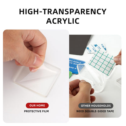 12 Pack Clear Acrylic DIY Fridge Magnets Set, 2"x2" Square Magnetic with Adhesive Backing for Crafts Kitchen Office and Classroom Decoration Magnet Making kit