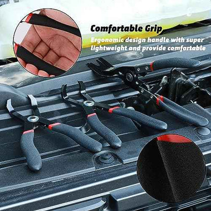 AIRTOON 3-Piece Push Pin Removal Tool Set, Panel Clip Pliers, 30 & 80 Push Pin Pliers, Easily Removes Plastic Fasteners, Rivets and Car Door Panel Trim Clip