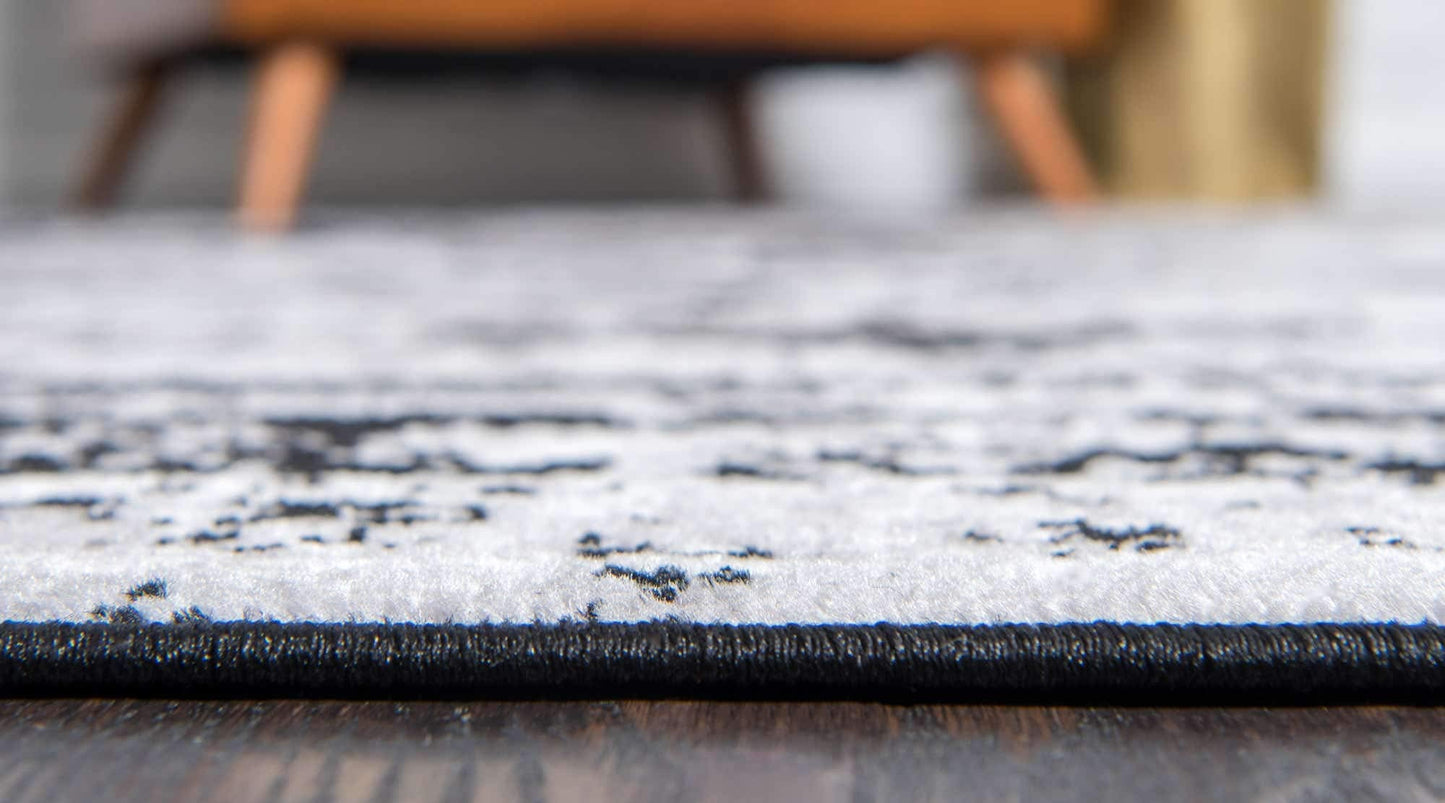 Unique Loom Sofia Collection Area Rug - Salle Garnier (5' 3" x 8' Rectangle, Black/ Ivory)