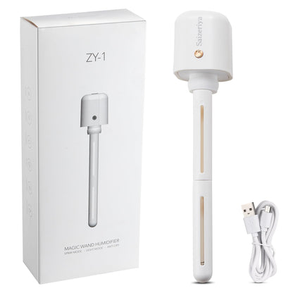 Saizeriya Mini Humidifier, Portable Humidifiers for Travel, White Small Personal Mist Maker with USB Use Quiet Air Diffuser with Adjustable Length for Car Bedroom Office Use