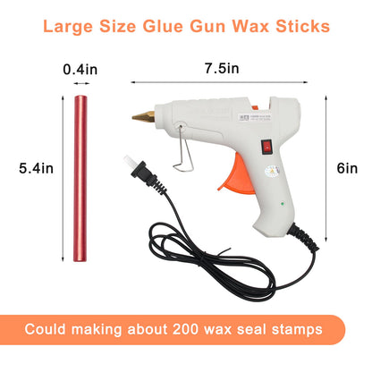 Luxiv Sealing Wax Sticks 12P with Glue Gun, 5.4" Fire Manuscript Seal Stamp for Wedding Invitations, Envelopes & Package Decoration