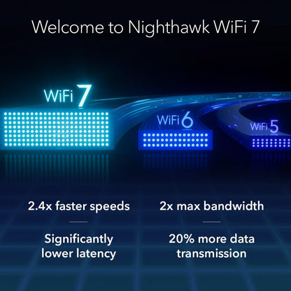 NETGEAR RS300-100NAR Nighthawk RS300 Tri-Band WiFi 7 Router, Wireless Speed Up to 9.3 Gbps, Covers Up to 2500 Sq. Ft., Black - Certified Refurbished