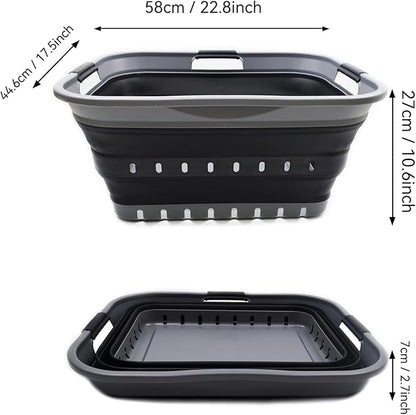 SAMMART 42L Collapsible Plastic Laundry Basket