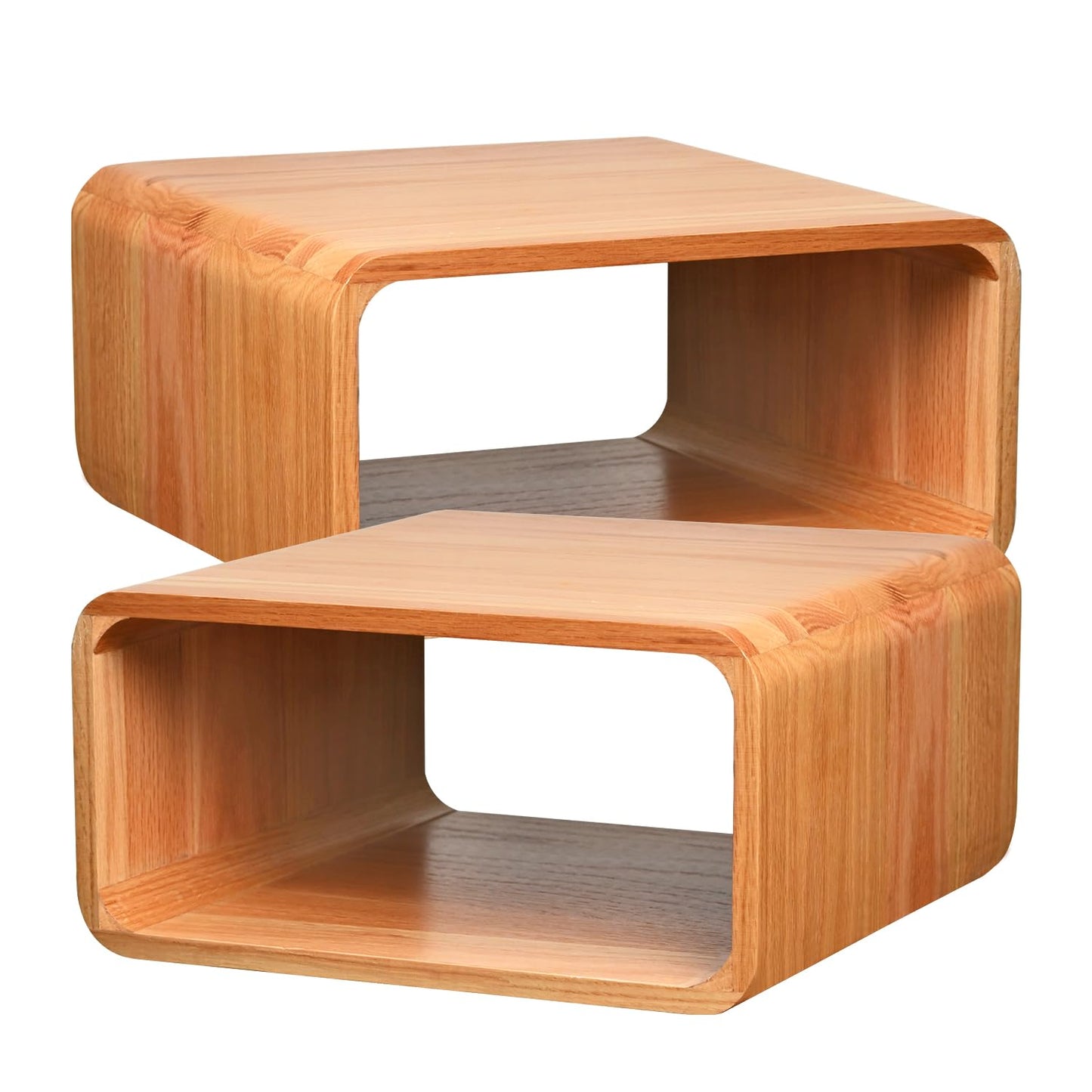 Contempa Wooden Cube Storage Bookcase Organizer, Bookshelf for Bedroom, Livingroom, Dormroom, Home Office, Studyroom, Home Decor and Contemporary Spaces (Red Oak | Pack of 2)