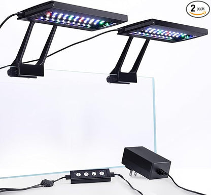 hygger Clip On Aquarium LED Light with Multi-Channel Controller, Fish Tank Light 24/7 Lighting Sunrise-Daylight-Moonlight and DIY Mode, Adjustable Timer/Brightness Light 7 Colors for Freshwater (2)