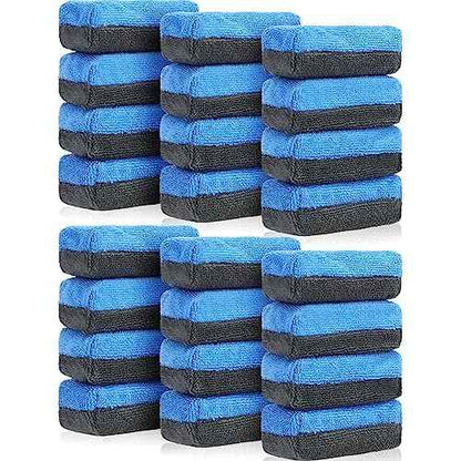 Mudder 24 Pcs 3.5 x 1.5 x 1.5 Inch Car Wax Applicator Pad Rectangular Microfiber Applicator Pads Sponge Ceramic Coating Applicator Car Foam Cleaning for Wax Applying Sealants Detailing Polishing