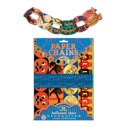 eeBoo Halloween Paper Chain Kit - 120 Double-Sided Links, 24 Foot Reusable Garland Craft, No Glue Needed, Screen-Free Fun for Kids Ages 5 and up