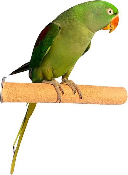 Polly's Pastels Nail Trimming & Beak Conditioning Safety Perch for Cockatiels, Cockatoos, Macaws, Parakeets, Budgies, Parrots and All Other Birds (Coral, Medium-1 1/4" Dia. x 8" Long)