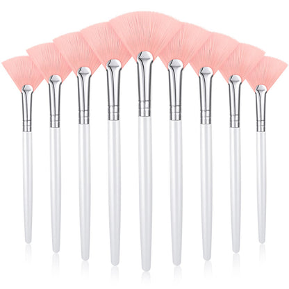 9 Pieces Facial Fan Mask Brushes, Soft Facial Applicator Brushes Tools for Peel Glycolic Makeup for Mud Cream(Champagne)