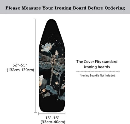 Dragonfly Flower Ironing Board Cover and Padding 15 x 54 Non-Slip Ironing Board